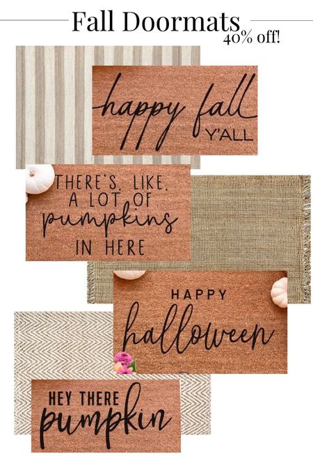 Fall porch decor! Doormats 40% off. Love them layered over a jute rug! I do 4x6 jute rug and 2x5 doormat. Front door fall and Halloween home decor finds and faves Etsy target Amazon 

#LTKHalloween #LTKSeasonal #LTKhome