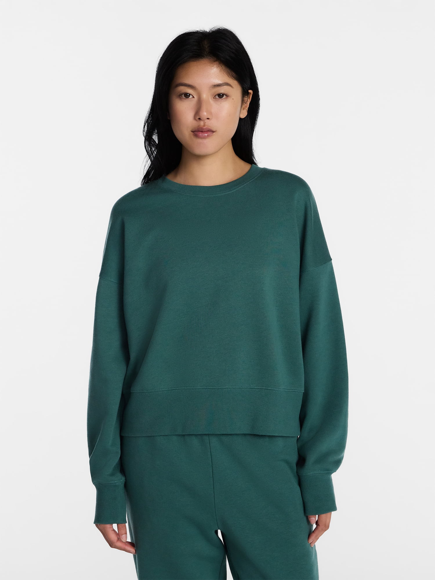 No Boundaries Boxy Fleece Sweatshirt, Midweight, Women's XXS-XXL | Walmart (US)