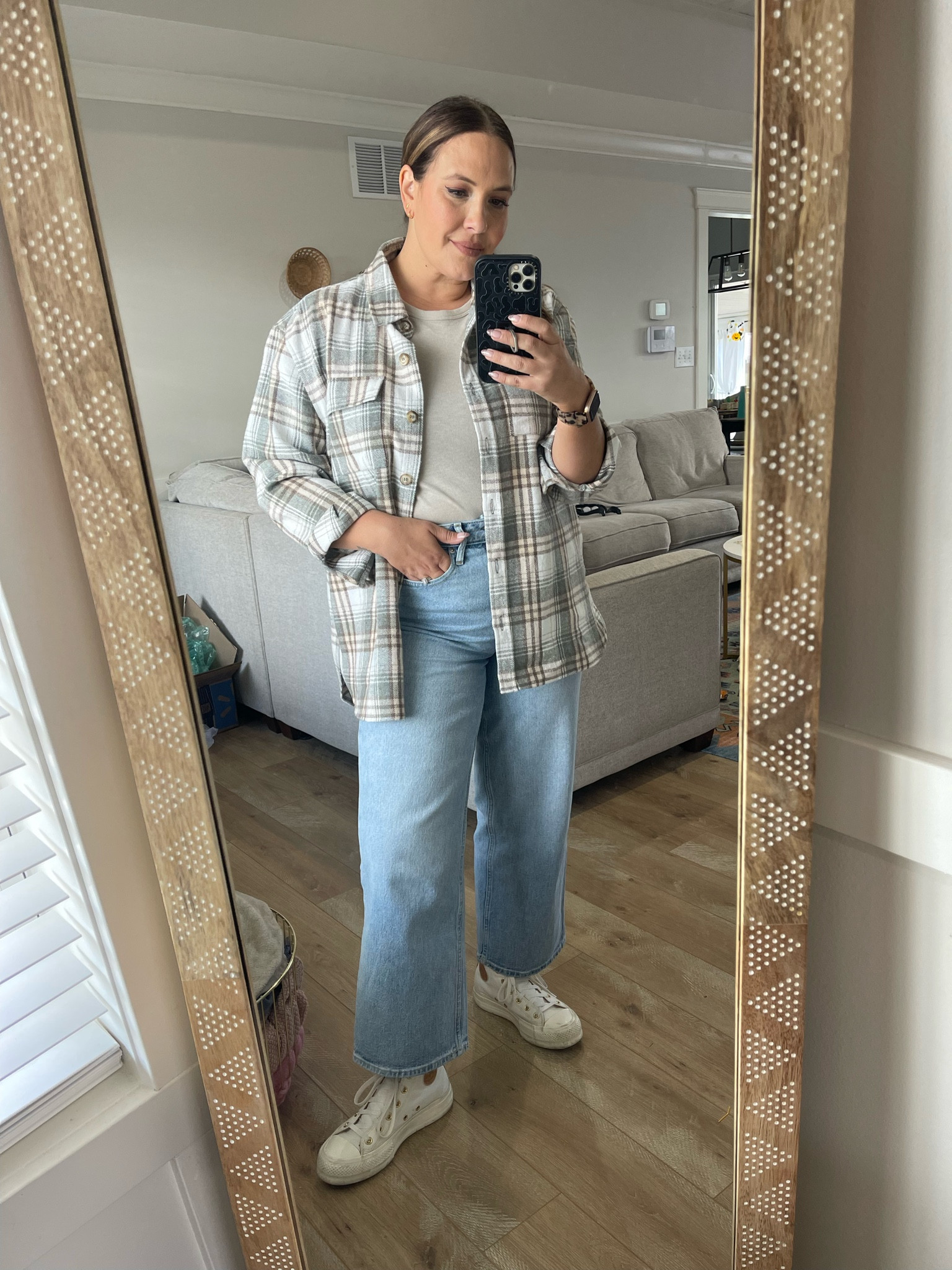 Fall shacket, gibsonlook outfit.

Wearing a large in both tops, 10 in denim. 

#LTKSeasonal #LTKunder100 #LTKcurves