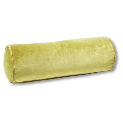 Anne Bolster Pillow, Chartreuse Velvet | One Kings Lane