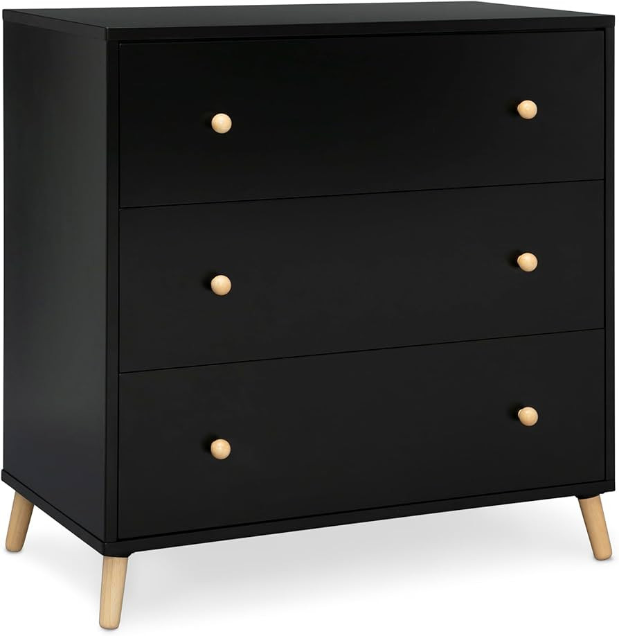 Delta Children Essex 3 Drawer Dresser with Interlocking Drawers, Ebony/Natural | Amazon (US)