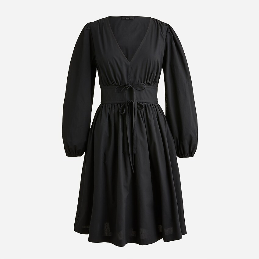 V-neck cotton poplin mini dress | J. Crew US