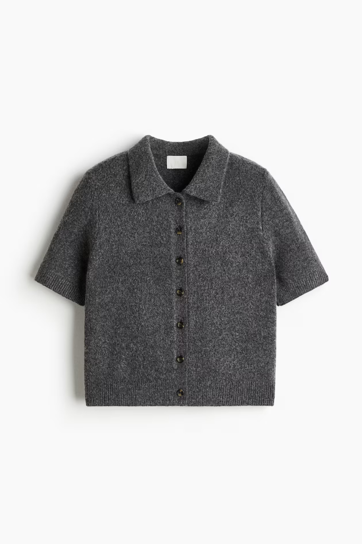 Short-Sleeved Cardigan with Collar | H&M (US + CA)