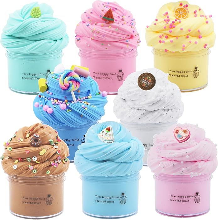 8 Pack Butter Slime Kit for Girls,Party Favors Stretchy and Non-Sticky, Stress Relief Toy for Boy... | Amazon (US)