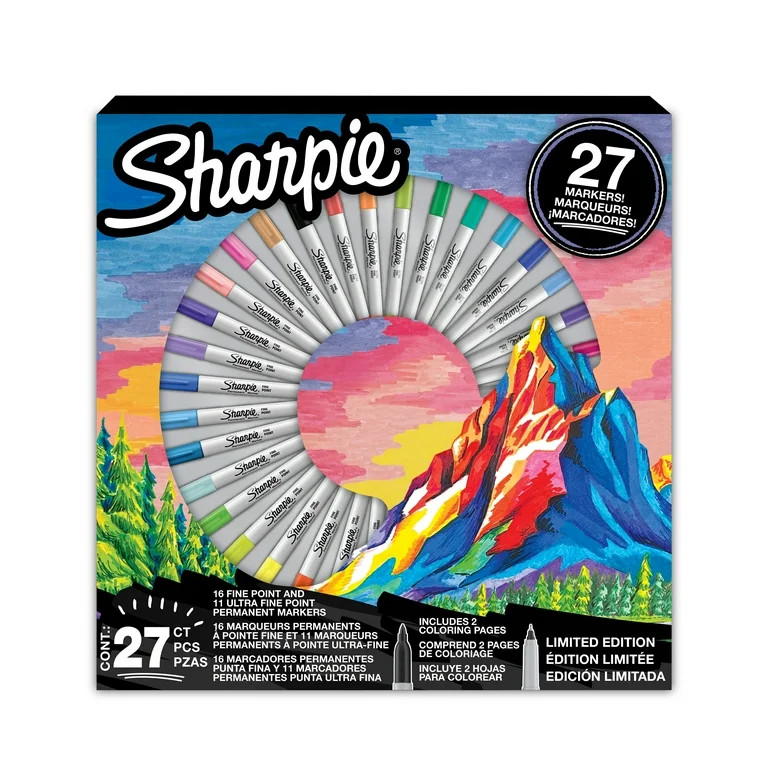 Sharpie Permanent Markers, Assorted Colors, 27 Count | Walmart (US)