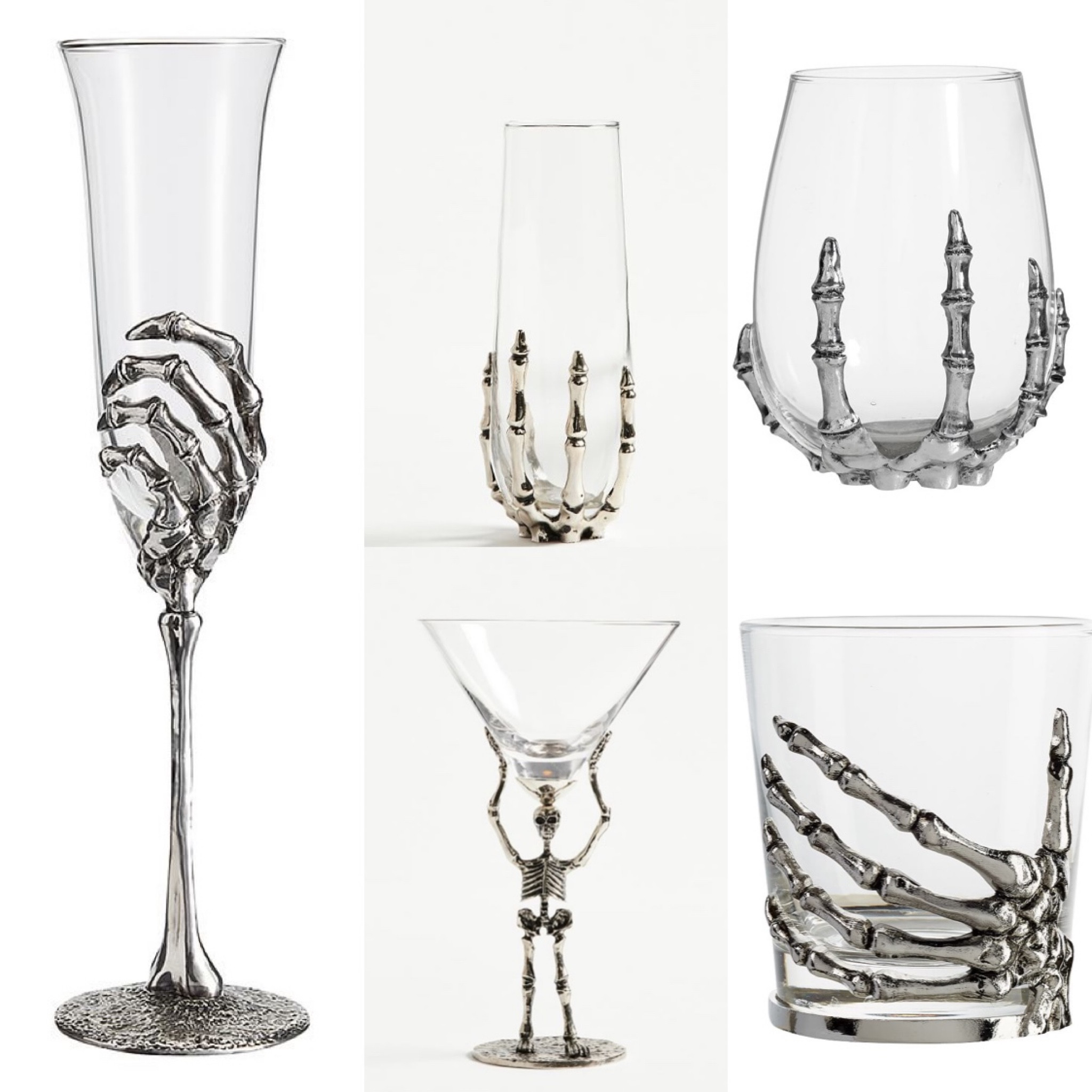 Skeleton Hand. Wine Glass. Champagne Glass. Old Fashioned Glass. Flute. High Ball Glass. Stemless Champagne Flute. Martini Glass. Skeleton  

#LTKSeasonal #LTKhome #LTKHalloween
