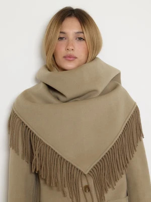 The Beth Fringe Scarf Khaki Olive | L.CUPPINI