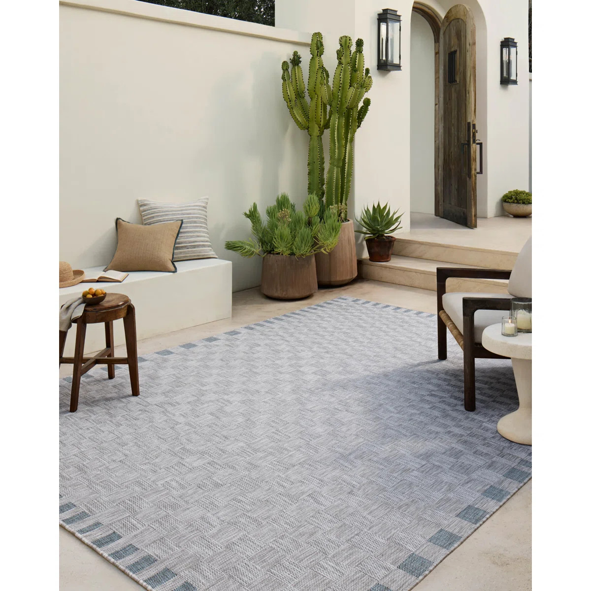 Amber Lewis x Loloi Indoor / Outdoor Topanga Silver / Blue Area Rug | Wayfair North America