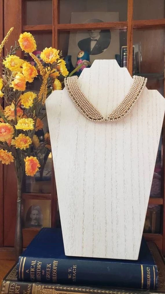 Hand Beaded Collar With Hook and Eye Closure  Vintage Cream - Etsy Canada | Etsy (CAD)