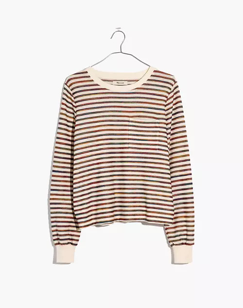 Long-Sleeve Tee in Rainbow Stripe | Madewell