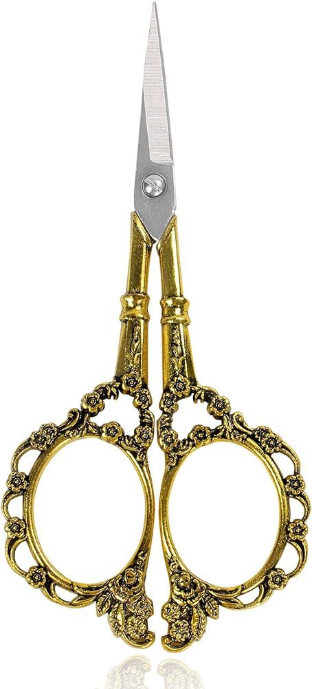 BIHRTC Vintage European Style Plum Blossom Scissors for Embroidery, Sewing, Craft, Art Work & Eve... | Amazon (US)