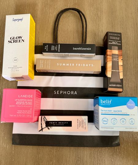 Some of favorite travel beauty essentials from Sephora 

Glow Screen
Nude neutral lip gloss
Fenty Beauty
Laneige Lip sleeping mask
Belief aqua bomb 
Summer Friday lip butter balm

#LTKSeasonal #LTKtravel #LTKbeauty