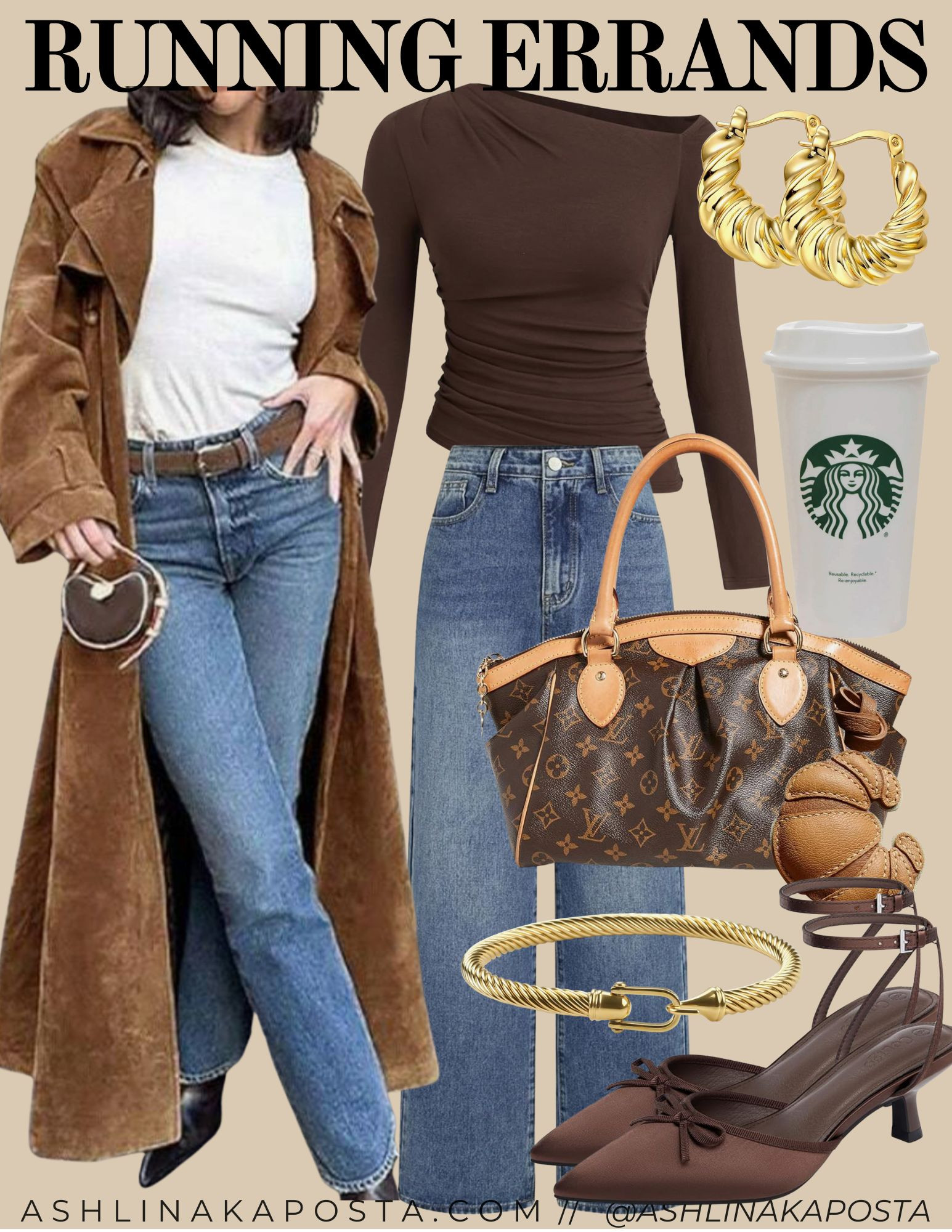 ✨ Running errands but make it chic. ✨ This look proves that casual fall outfits don’t have to feel sloppy—you can still look elevated with the right pieces. Think: straight-leg denim, a cozy suede coat, chic flats, and a classic LV tote to pull it all together. 👜☕

This is the perfect everyday fall outfit that works for coffee runs, school pick-ups, or a day full of errands—effortless, timeless, and stylish. Swap in sneakers for extra comfort or add a red lip for a polished finish.

Would you wear this as your go-to chic errands outfit?

Shop the full look on the blog 👉 ashlinakaposta.com

#CasualFallOutfits #RunningErrandsOutfit #ChicFallStyle #EverydayFallLook #AmazonFashionFinds 

 