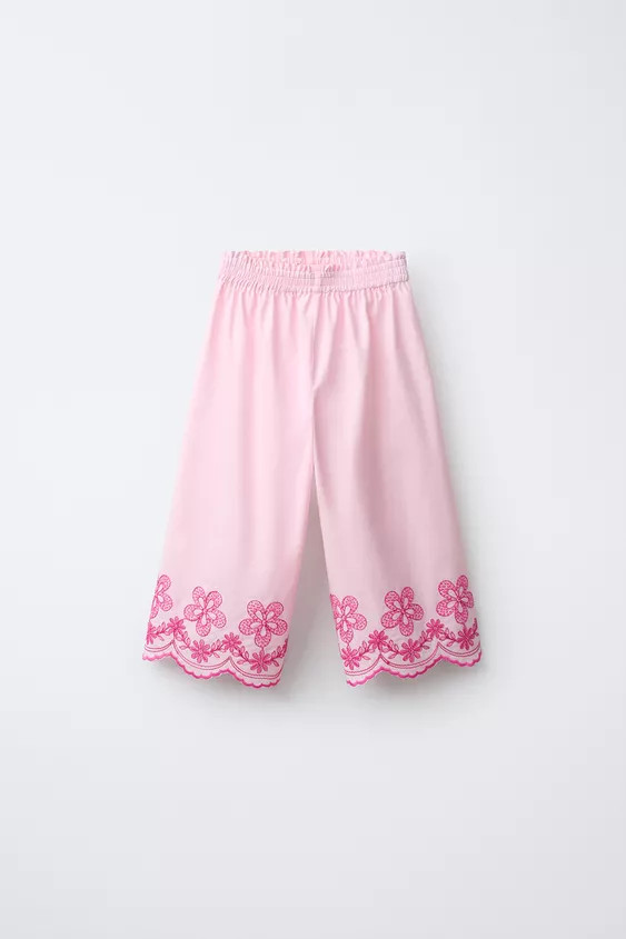 EMBROIDERED FLORAL CULOTTES | Zara US