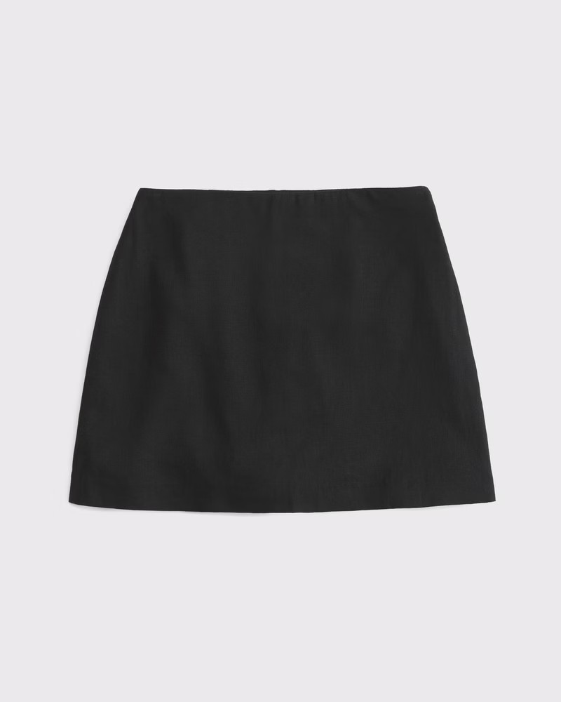 Women's The A&F Scarlett Curve Love Linen-Blend Mini Skort | Women's Bottoms | Abercrombie.com | Abercrombie & Fitch (US)