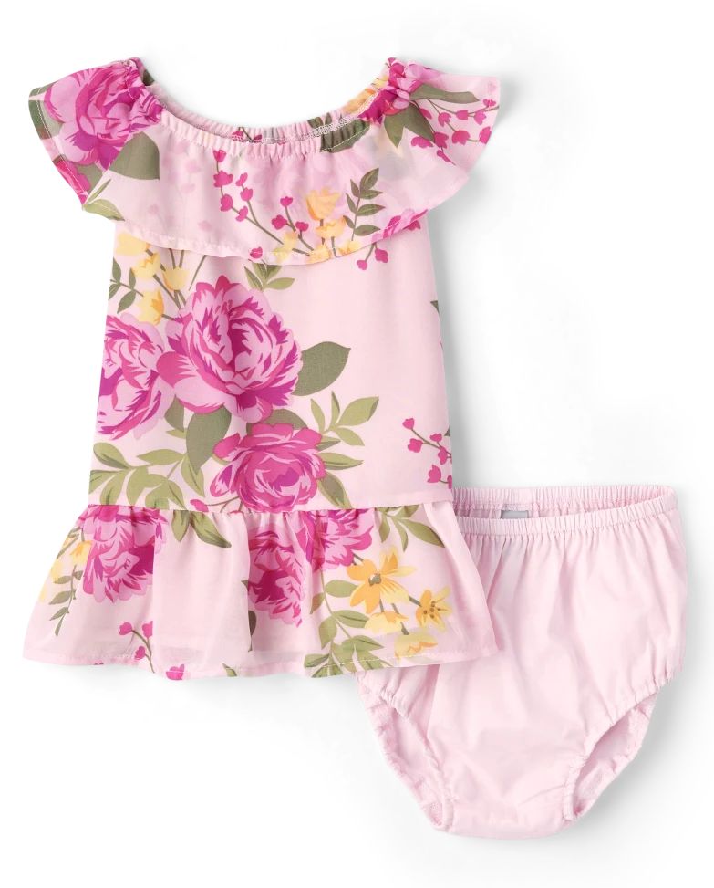 Baby Girls Mommy And Me Floral Ruffle Dress - rose mist | The Children's Place