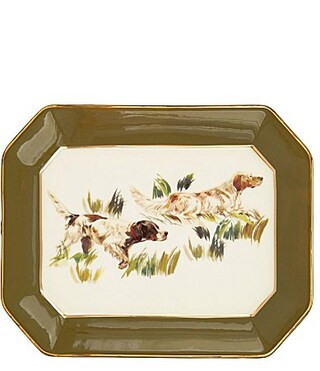 Southern Living Hunting Dogs Rectangular Trinket Glazed Accent Dish | Dillard's