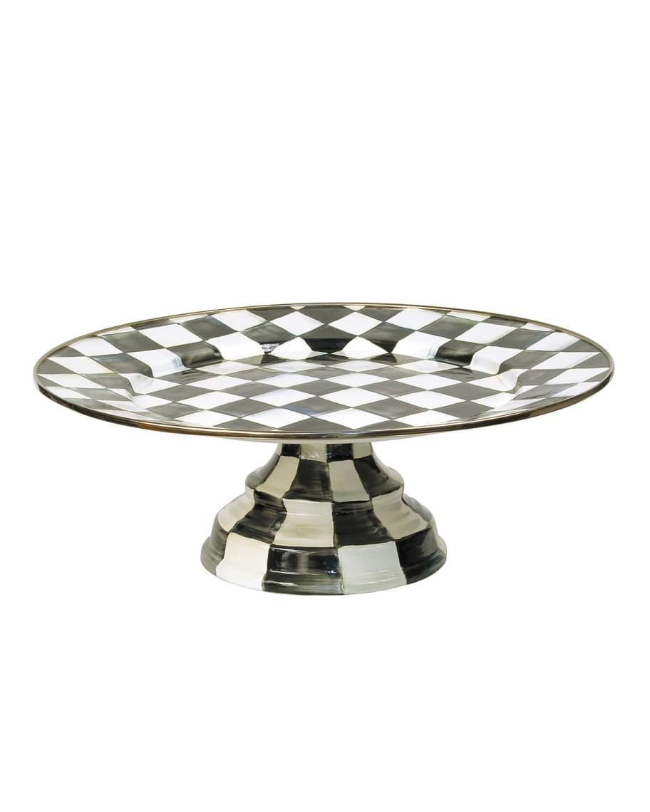 MacKenzie-Childs Large Courtly Check Pedestal Platter | Neiman Marcus
