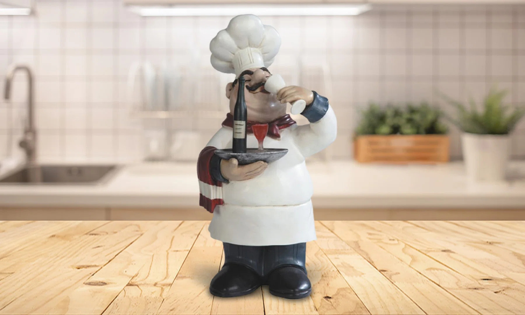 14"H Chef Wine Tasting Dining Room Accessory Figurine Unique Gifts | Wayfair North America