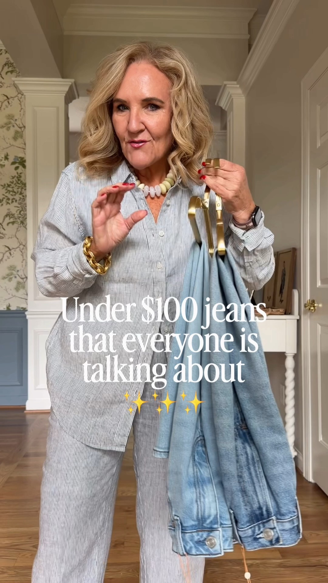 @quince #QuincePartner 
Two new pair of jeans I’ve heard so much about. They did not disappoint!

Bella rigid straight wearing size 29 short, Powder Blue raw hem 
These hold you in and really give a very smooth appearance

Bella stretch barrel jeans size 29 short, cool blue
Very comfortable and a subtle barrel

Linen pieces are still available with plenty of hot days ahead. Wearing a medium.

Striped peplum blouse, wearing a medium, consider sizing up especially if thicker in the middle

#LTKOver40 #LTKootd #LTKPetite