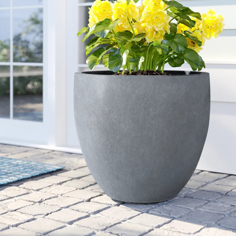 Acushnet Round Indoor/Outdoor Modern Pot Planter with Drainage Hole | Wayfair North America