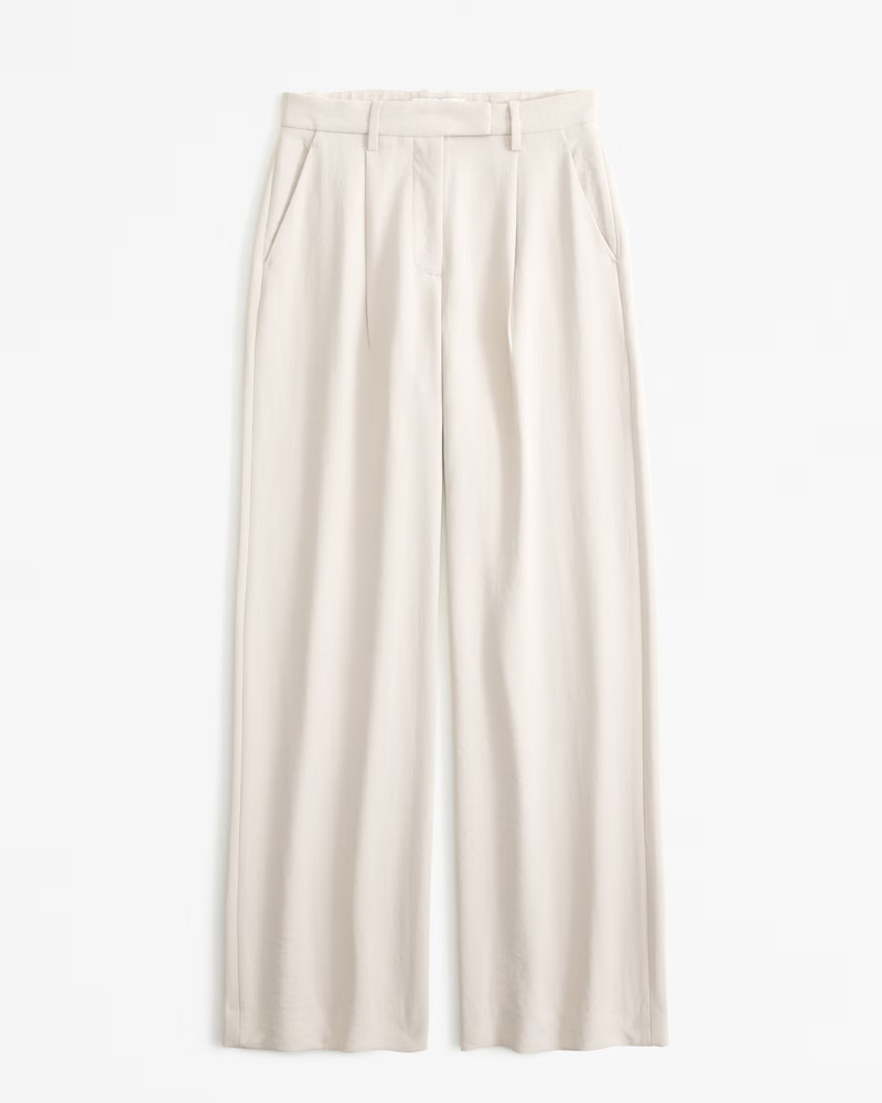 A&F Harper Tailored Premium Crepe Pant | Abercrombie & Fitch (US)