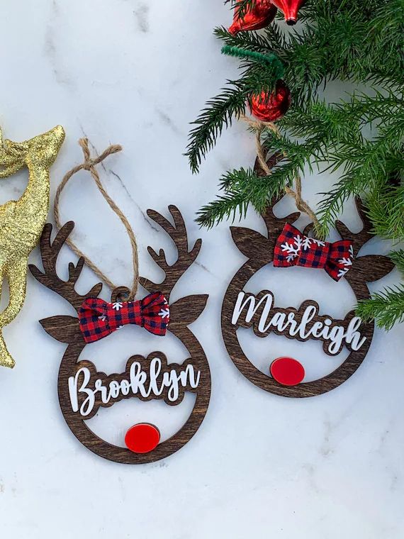 Reindeer Ornament, Christmas Ornament, Personalized Ornament, Christmas Decor, Holiday Decor, Per... | Etsy (US)