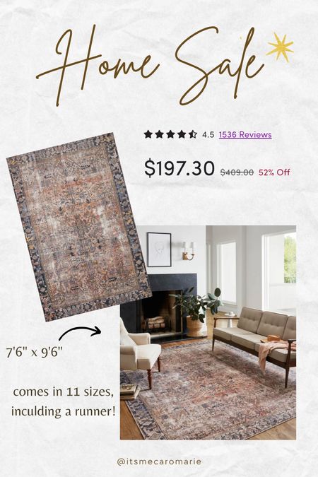 HUGE home sale going on right now on my favorite printed rug😍 50% off! Comes in 11 different sizes. It’s even more gorgeous in person and instantly refreshed my living room✨

#LTKsalealert #LTKhome