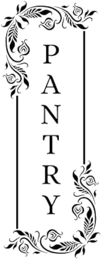 Vertical Pantry Decal/Sticker/Mural with Flower/Floral Pattern - Pantry Sign - Vinyl Wall Art Dec... | Amazon (US)