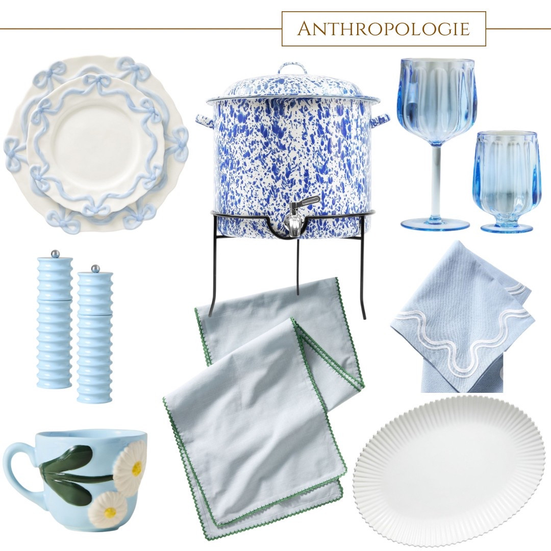 Pretty Blue dinnerware favorites from Anthropologie. Give me alllllll the blues💙🤍

#LTKHome
