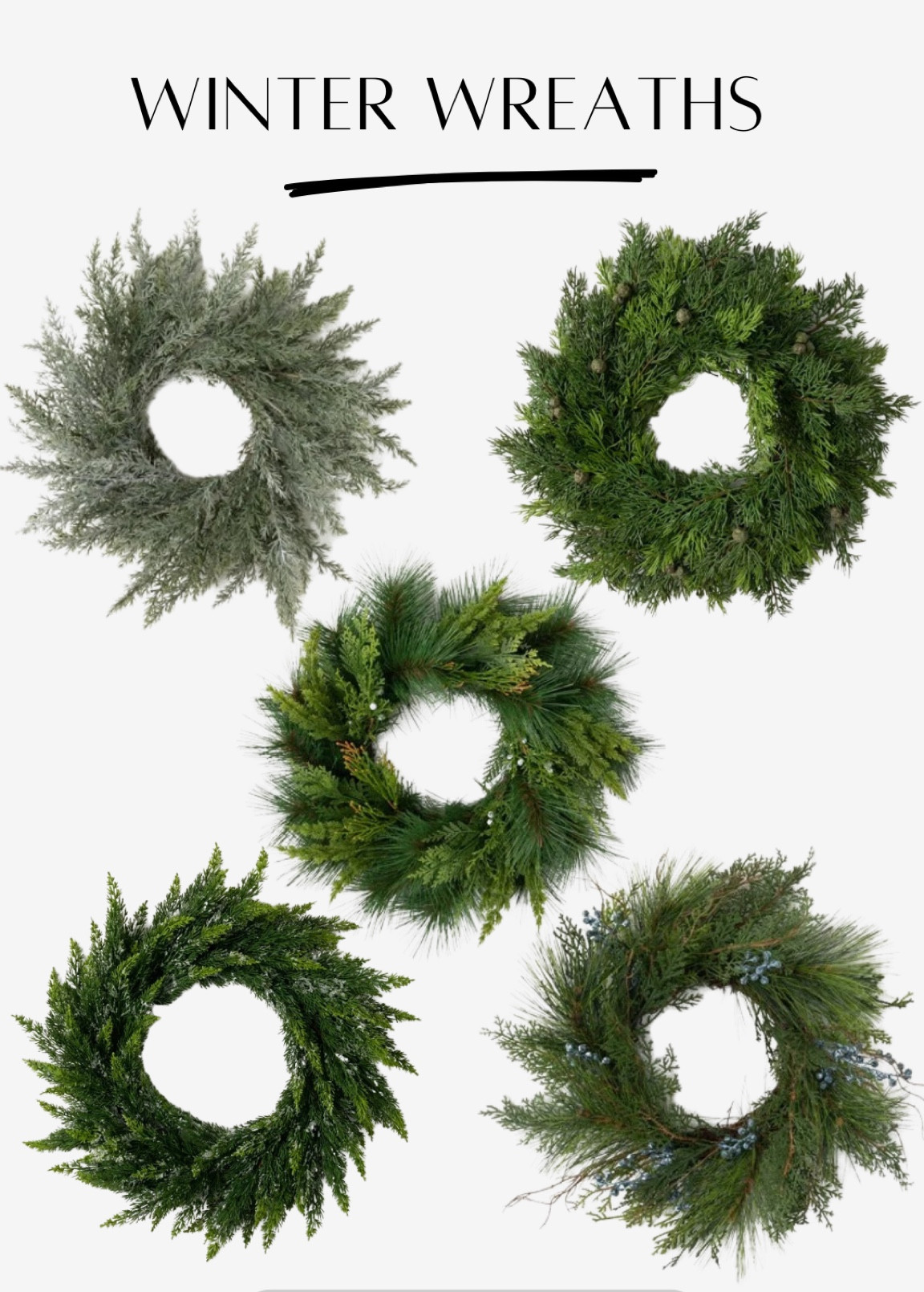 Winter wreaths/ Christmas decor/ Christmas greenery 

#LTKHoliday #LTKhome #LTKSeasonal