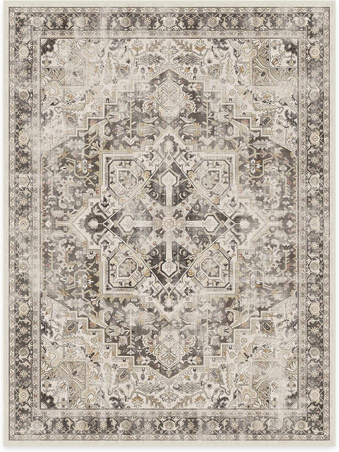 RUGGABLE Kamran Washable Rug - Perfect Vintage Washable Area Rug for Living Room, Kitchen, Bedroo... | Amazon (US)