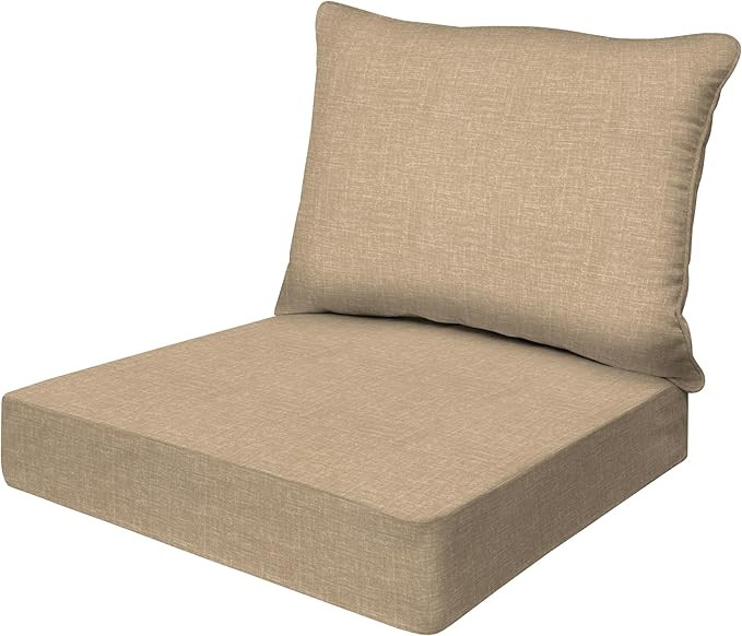 Honeycomb Outdoor Essentials Deep Seat, 24 x 24, Hampton Texture Neutral Chair Cushion for Patio ... | Amazon (US)