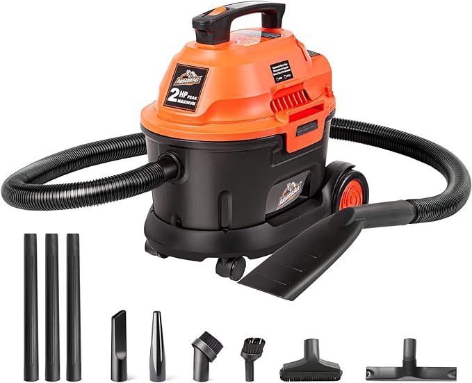 Armor All AA255W 2.5 Gallon 2 Peak HP Utility Wet/Dry Car and Shop Vac, 2.5-Gallon, Orange | Amazon (US)