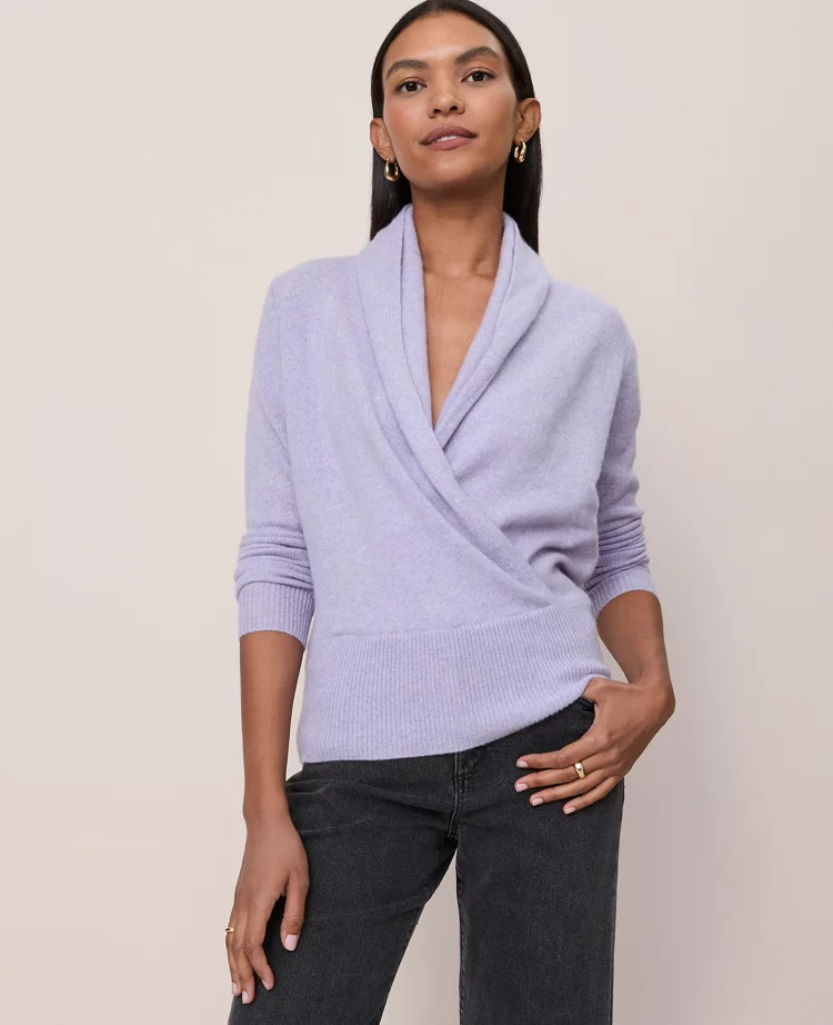 Cashmere Shawl Collar Sweater | Ann Taylor