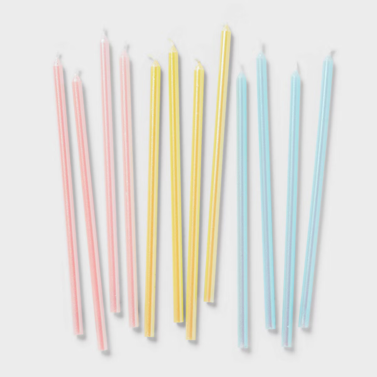 12pk Iridescent Birthday Cake Candles - Spritz™: Tall Long Sparkling Multicolor Wax, 5.875" Hei... | Target