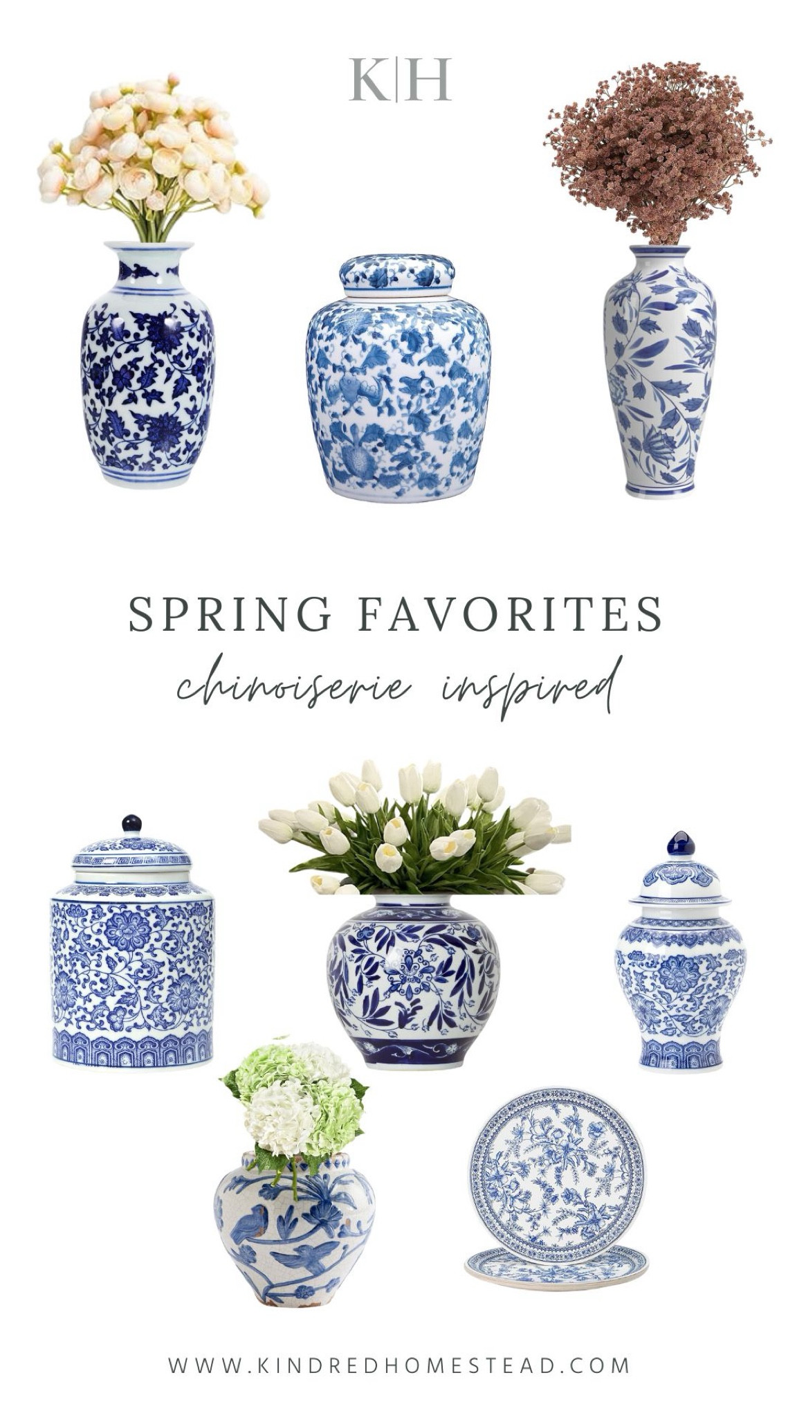 Chinoiserie bases to elevate coffee and dining tables while bring in elements of timeless collected design, blue and white china, spring vase ideas for homes, faux stems as the seasons change, faux flowers, interior design, home decor ideas

#LTKhome