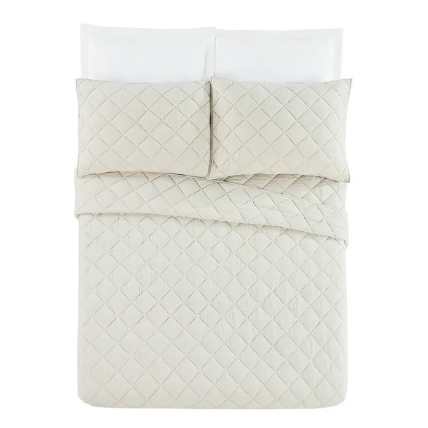 Better Homes & Gardens Papyrus Beige Diamond Gauze Quilt, King | Walmart (US)