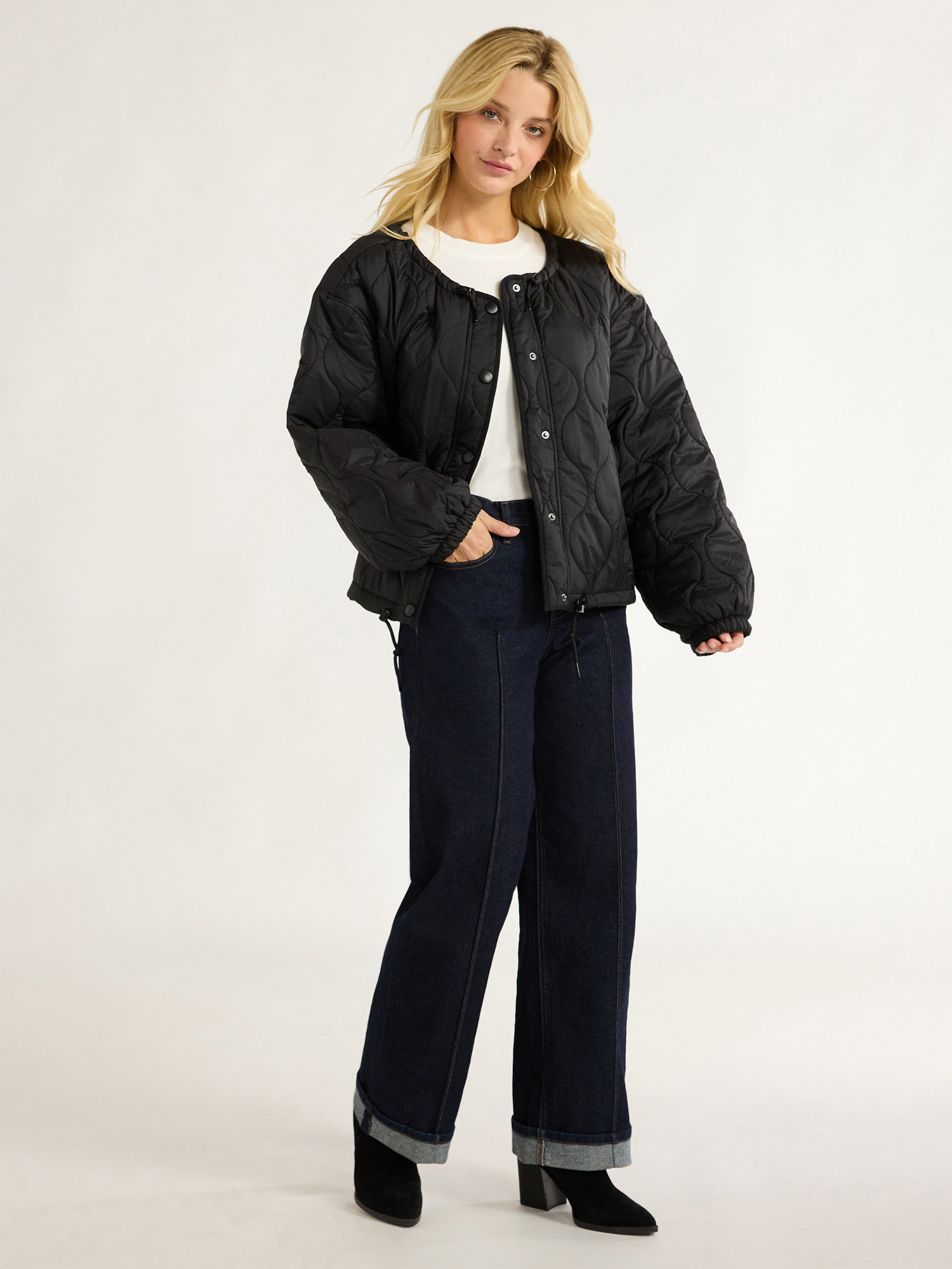 Free Assembly Women's Quilted Parachute Jacket, XS-XXL - Walmart.com | Walmart (US)