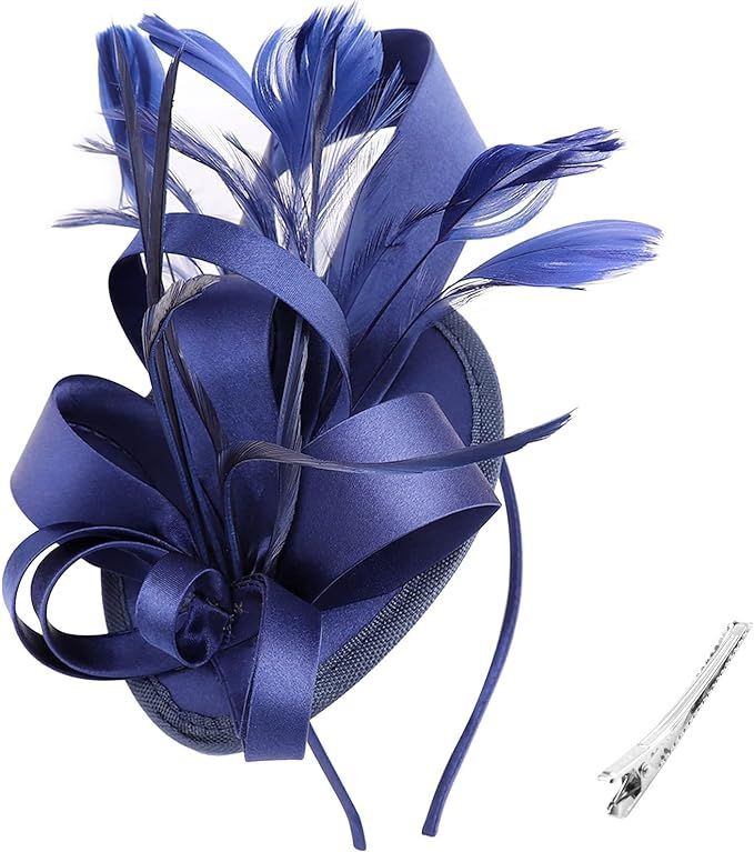DRESHOW Fascinators Hat Tea Party Headwear Ribbons Feathers on a Headband and a Clip for Girls an... | Amazon (US)
