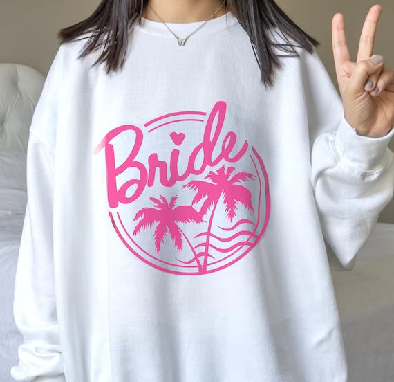 Bachelorette Sweatshirt. Malibu Bride Unisex Pullover. Gift For Bride. Malibu Babe Retro 90s Y2K ... | Etsy (US)
