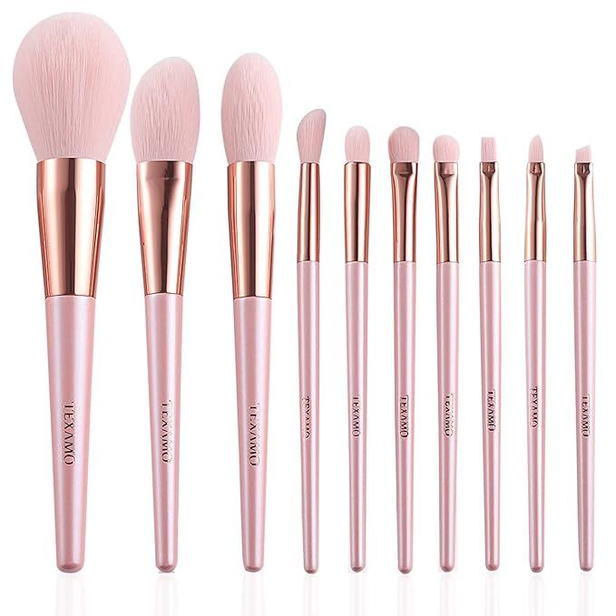 TEXAMO Makeup Brush Set for Powder, Blush, Contour, Concealer, Eyeshadow, Eyebrow, Blending, Prem... | Amazon (US)