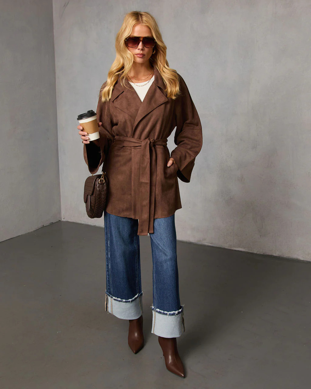 Lytton Suede Waist Tie Jacket | VICI