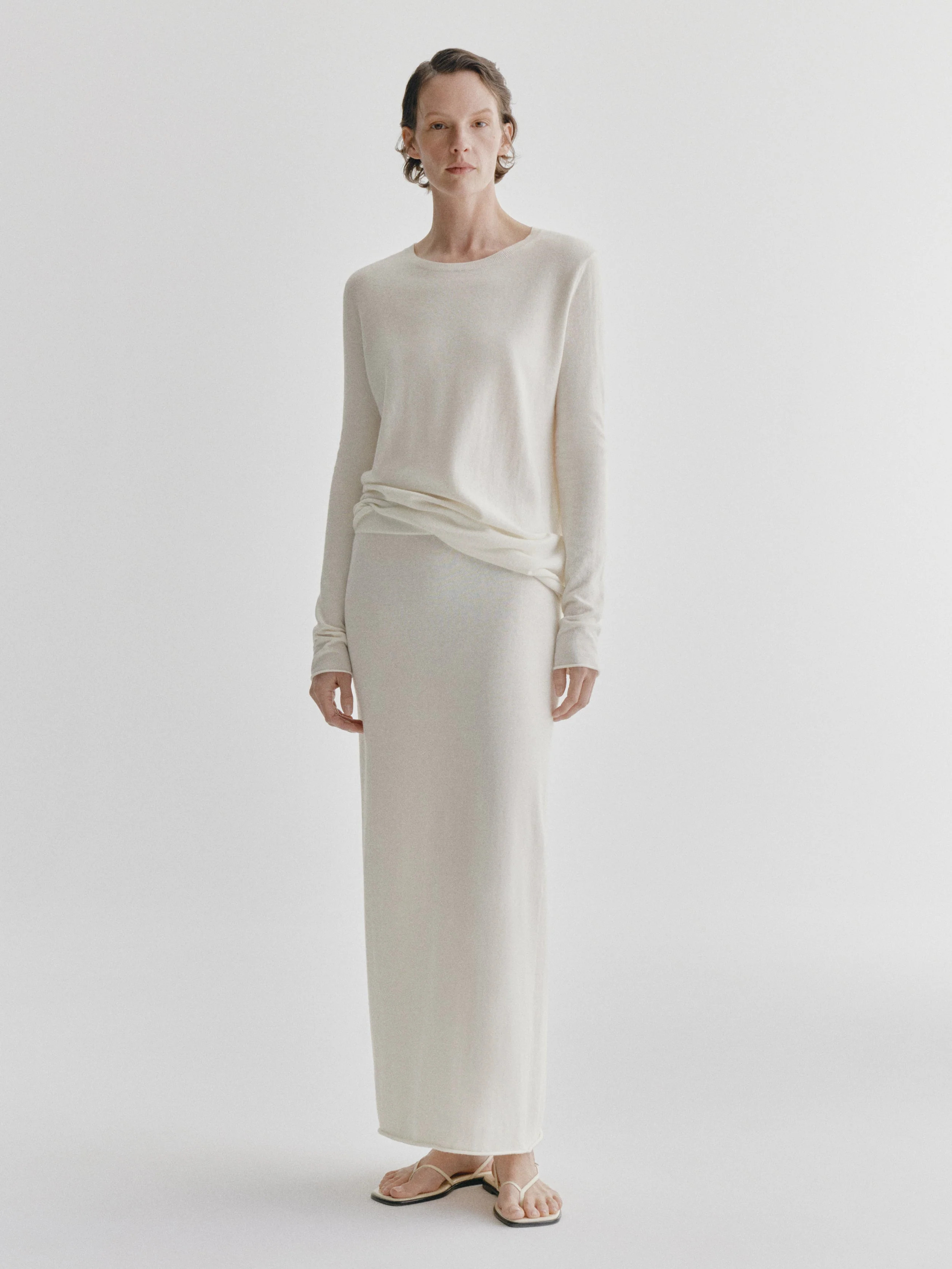 Charlotta Skirt Salt | Cotton Cashmere | LISA YANG | LISA YANG