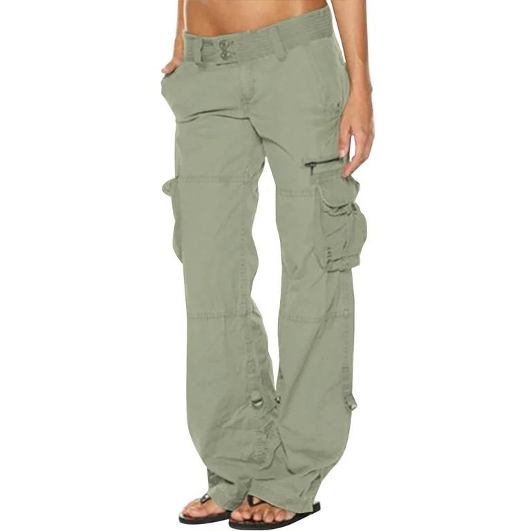 Brilliant Khaki Pants for Women High Rise Cargo Pants for Women Women Ladies Pants Hippie Punk Tr... | Walmart (US)