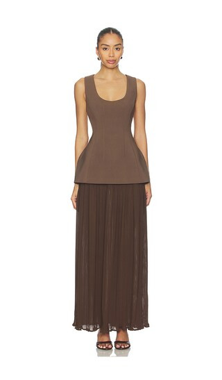 Delilah Dress in Dark Brown | Revolve Clothing (Global)