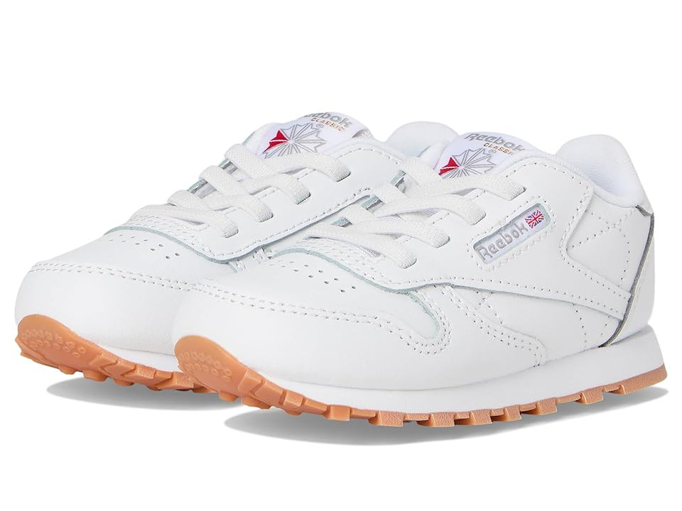Reebok Kids Classic Leather (Toddler) Kid's Shoes White/White/Gum : 5 Toddler M | Zappos