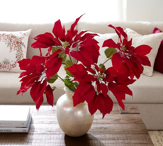 Faux Oversized Red Poinsettia Bundle | Pottery Barn (US)