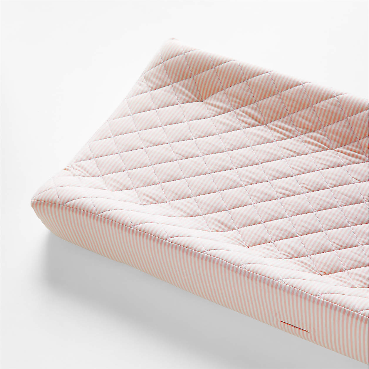 Baby's First Pink Stripe Organic Jersey Baby Changing Pad Cover + Reviews | Crate & Kids | Crate & Barrel