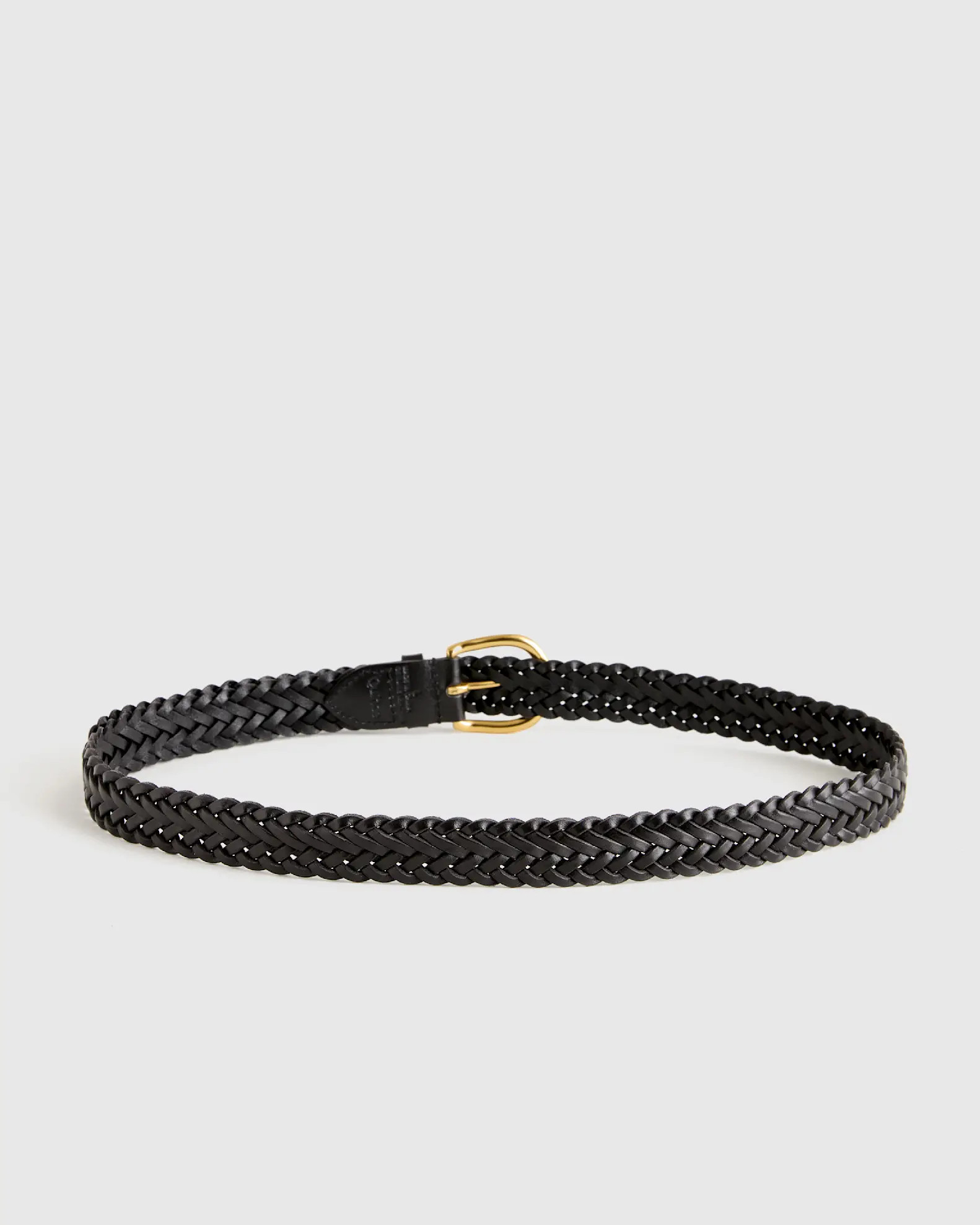 Josie European Leather Braided Belt in Black | Quince